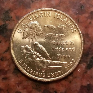 GOLD PLATED 2009-P U.S. VIRGIN ISLANDS TERRITORIES QUARTER - #A7774 - Picture 1 of 2