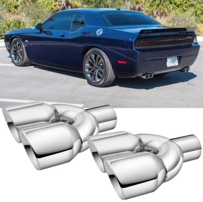 Punta de tubo de escape de doble pared de 2,5" a 3,5" 2 piezas para Dodge Challenger SRT8 Foto 1 de 4