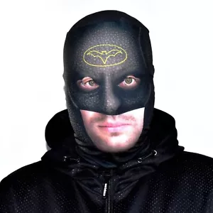 3D Effekt Gesicht Skin - Superheld - Dunkler Ritter - Stoff - Halloween Maske - Bild 1 von 11