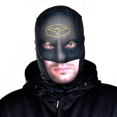 3D Effekt Gesicht Skin - Superheld - Dunkler Ritter - Stoff - Halloween Maske - Bild 1 von 4