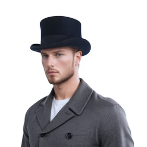 Quality Wool felt Top Hats for Men and Women, Classic Wedding Events Costume Hat - Picture 1 of 58