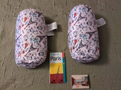 Lindo juego de 2 almohadas decorativas rosa Torre Eiffel de París ¡con bonificación! NUEVO Foto 1 de 4