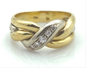 MAGNIFIQUE BAGUE OR 18 CARATS - Diamants 0,25 carat - 5,91 g - Picture 1 of 3
