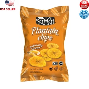 Naturally Sweet Plantain Chips Healthy Snack Gluten Free Crispy Non-GMO 15 oz US - Picture 1 of 6