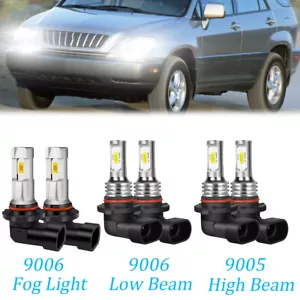 Para For Lexus RX300 1999-2003 faro LED Hi Lo Beam + bombillas de luz antiniebla - Picture 1 of 12