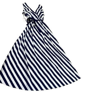 Jessica Simpson Maternity Blue and white stripped maxi dress size Small NWT