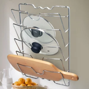 PFANNENDECKELHALTER Aufbewahrungsregal Wandhalterung Topfdeckel Organizer Küchenzubehör - Bild 1 von 10