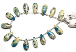 Natural Gem K2 Jasper Smooth 15x7MM Pear Shape Briolette Beads 7" Strand 59Cts. - Picture 1 of 5