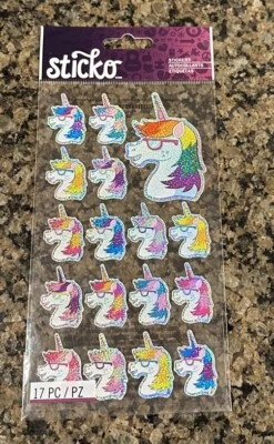 Sticko сладкий единорог наклейки солнцезащитные очки 17 изделий голографический - Изображение 1 из 2
