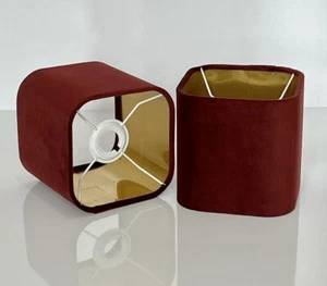 New handmade rounded square velvet gold lining lamp shade pendant shade burgundy - Picture 1 of 4
