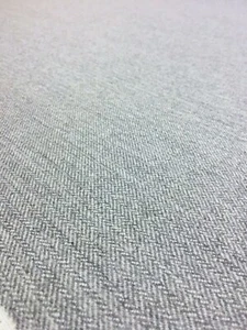 19.375 yds Herman Miller Resca Fog Gray Herringbone Wool Upholstery Fabric - Picture 1 of 9