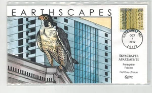 COLLINS HANDPAINTED EARTHSCAPES  & ANIMALS SKYSCRAPER APTS. & PEREGRINE FALCON - Picture 1 of 1