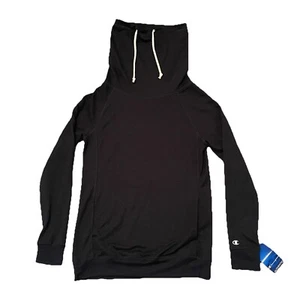NEW Champion Authentic Women's Cowl-Neck Sweatshirt Black Sz S - Picture 1 of 15