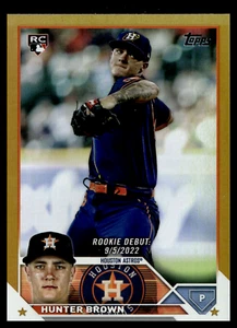 2023 Topps Update Gold Foil #US315 Hunter Brown RC Debut - Picture 1 of 2