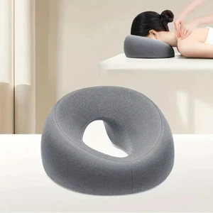 Versatile Memory Foam Face Pillow - Soft O-Shaped Spa Massage Cushion with Zippe - Picture 1 of 7