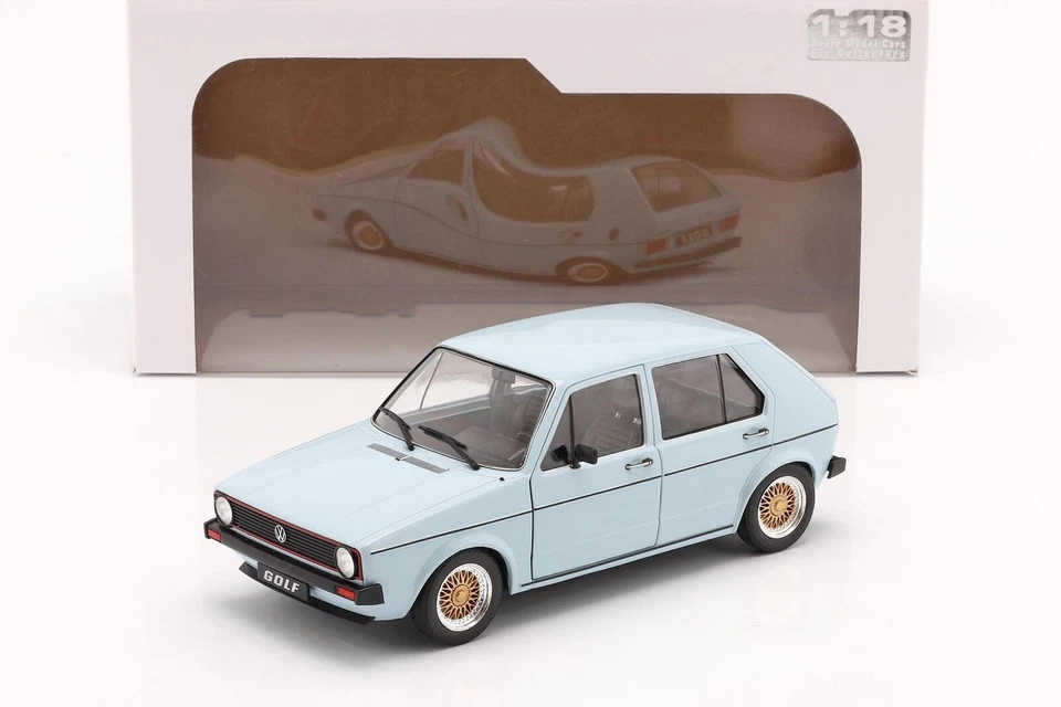 VW VOLKSWAGEN GOLF I L MKI 1982 LIGHT BLUE CUSTOM SOLIDO S1800210 1/18 CELESTE - Photo 1/4