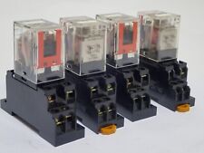 OMRON 2890Y1 RELAYS 30VDC, & 2057W2 SOCKETS, LOT OF 4, AS IS
