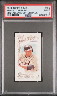 2014 Topps Allen & Ginter 168 Miguel Cabrera Mini-Allen & Ginter Back - PSA 9 - Image 1 of 2