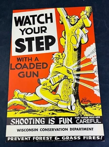 Original 1950's Will Eisner Hunting Safety Poster - Picture 1 of 4