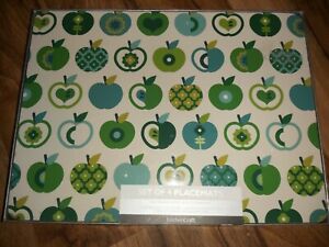 BNB Kitchen Craft Apple Cork Back Laminated Placemat Set-4 Tableware New Kitchen