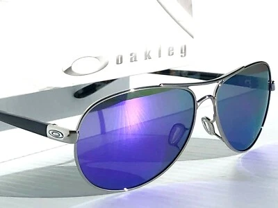NEW Oakley FEEDBACK Chrome Blue AVIATOR POLARIZED Galaxy Violet Sunglass 4079 - Image 1 of 4