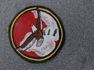 Hand Painted WW2 Leather Squadron Group Patch 718th Bombardment Squadron - Image 1 of 4