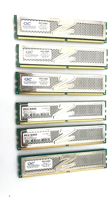 PC 6400 TITANIUM SERIES (1GBx6) DUAL CHANNEL PN:OCZ2T8002GK 4-4-4-15-1T..OC TECH - Image 1 of 4