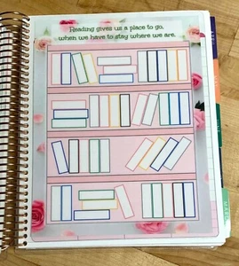Bookshelf Reading Books Dashboard Insert for use with Erin Condren Life Planner- - Picture 1 of 3