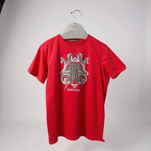 Roberto Cavalli Medusa Snake Graphic Tee Men’s Medium – Red Designer Shirt - Picture 1 of 4