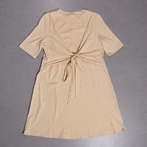 Lululemon Cotton Wrap-Front T-Shirt Dress Prosecco Yellow Size 8 (17.5" x 34") - Picture 1 of 5