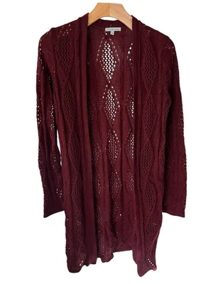 Кардиган женский Charlotte Russe открытый размер M буругни вязаный крючком с длинным рукавом - Изображение 1 из 4