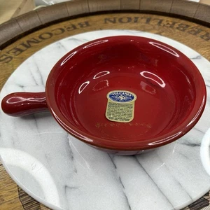 VINTAGE Italian VULCANIA bright red glazed terracotta ceramic pan saucepan - Picture 1 of 12
