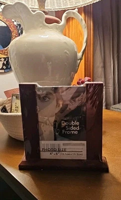 4 X 6 Inch Double Sided Wooden Picture Frame - Image 1 of 2