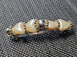 Vintage Kunstperlen & goldfarbene Perlen Haarspange Haarspange - Bild 1 von 5