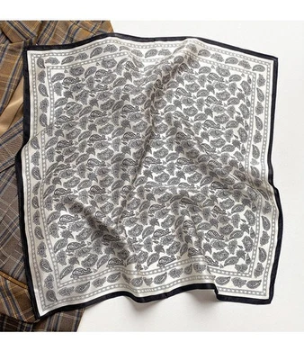 100% чистый шелк 21» квадратный шарф женщин шейный платок надежном платок бандана пейсли - Изображение 1 из 4