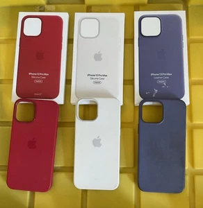OEM Genuine Apple Silicone Case Cover iPhone 12 & 13 Pro Max Magsafe Lot Of 3 - Photo 1 sur 6