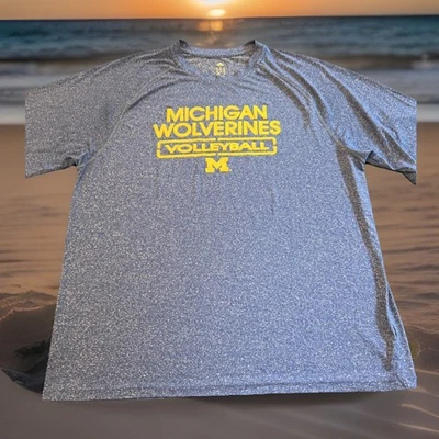 Michigan Wolverines Volleyball Team Issued Adidas Athletic Shirt XL Vintage - Image 1 of 4