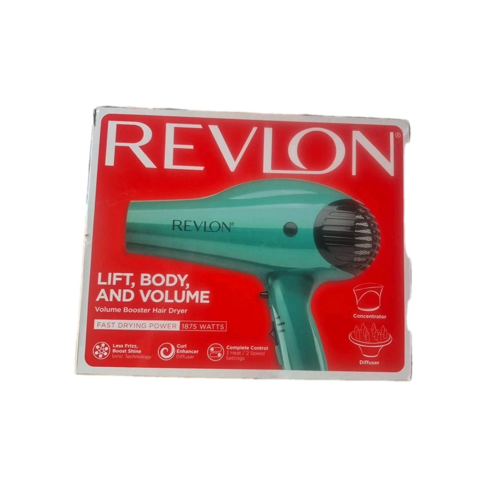 Revlon RVDR5036EME 1875W Ionic Hair Blow Dryer - Green Open Box  - Image 1 of 1