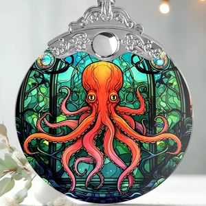 Buntglas Weihnachtsschmuck, Oktopus Weihnachtsdeko, Weihnachtstr... - Bild 1 von 7