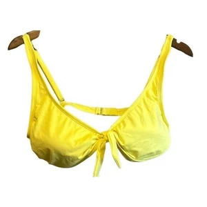 Top de bikini Kona Sol amarillo con lazo delantero, correas ajustables, trajes de baño - Imagen 1 de 4