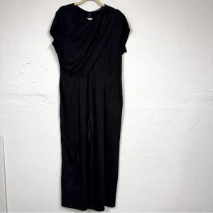 EShakti tuta nera gamba larga lunghezza caviglia donna XL glam preppy classica - Foto 1 di 15