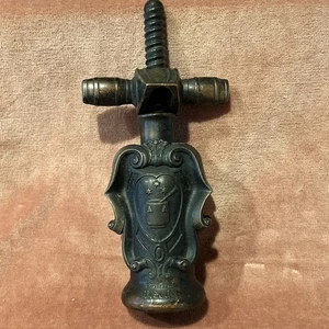 Vintage Fattoria Picedo Vini Pregiati Relief Bronze Corkscrew made in Italy - Picture 1 of 12