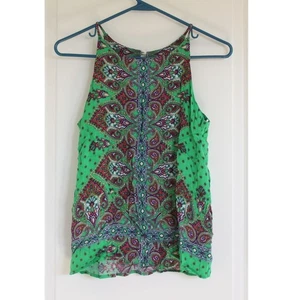 VERSE Gr. XS Tanktop grün Paisley Boho 100% Viskose Spaghettiträger Bluse - Bild 1 von 7