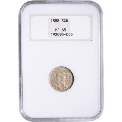 1871 3CN Proof Three Cent Nickel ~ NGC PF 65 - Old Fatty Holder - Image 1 of 2