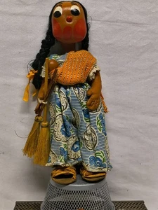 Vintage mexikanische Volkskunst Kürbis Handarbeit Pappmaché Puppe Mutter trägt Baby - Bild 1 von 8