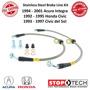 StopTech Steel Rear Brake Line Kit For 94-01 Acura Integra & 92-95 Honda Civic - Bild 1 von 12