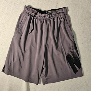 Nike Shorts Mens M Elastic Waist Pockets Dri-Fit Running Training Gym Gray - Picture 1 of 10