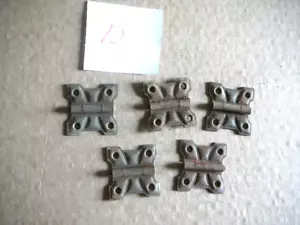 Lot of 5 Vintage Salvaged Steel Square Butterfly Hinges - Surface Mount Lot #10 - Picture 1 of 4