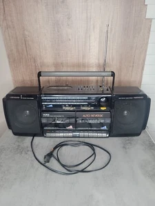 York New Wave Dual Cassette Deck Recorder Player AM/FM Model P1220 TESTED - Picture 1 of 11