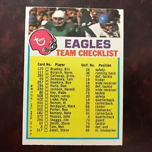 Juego Topps 1973 Philadelphia Eagles Team lista de verificación sin marcar - como nuevo *alto grado - Imagen 1 de 2